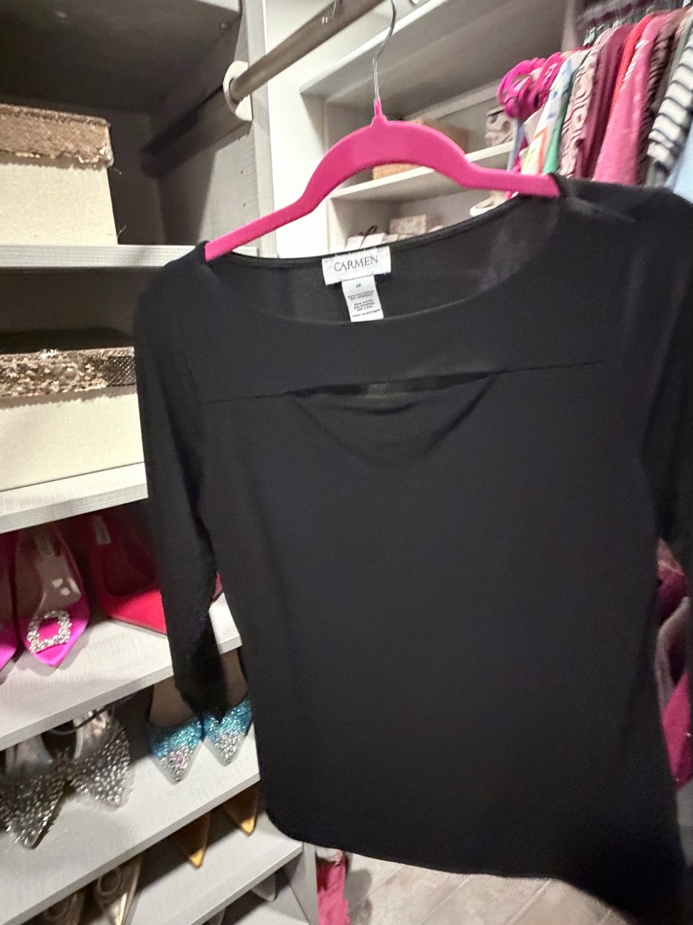 Carmen Black Women's Scoop Neck Top